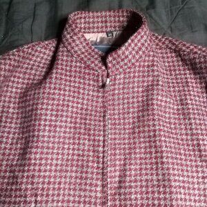 Vintage Fred Perry Houndstooth Wool Bomber Jacket